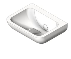 3D Shaded Image of Basin WallHung Galvin GalvinAssist Contour21 500 RearWaste
