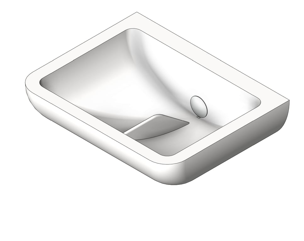 Basin WallHung Galvin GalvinAssist Contour21 600 RearWaste