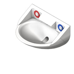 3D Shaded Image of Basin Wall GalvinEngineering Wallgate LigatureResistant IntegratedOutlet