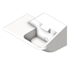 3D Shaded Image of Basin Wall Galvin Wallgate LigatureResistant LeftShelf