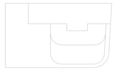 Plan Image of Basin Wall Galvin Wallgate LigatureResistant LeftShelf