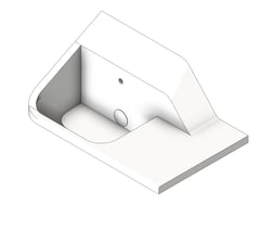 3D Shaded Image of Basin Wall Galvin Wallgate LigatureResistant RightShelf