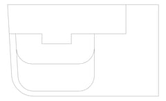 Plan Image of Basin Wall Galvin Wallgate LigatureResistant RightShelf