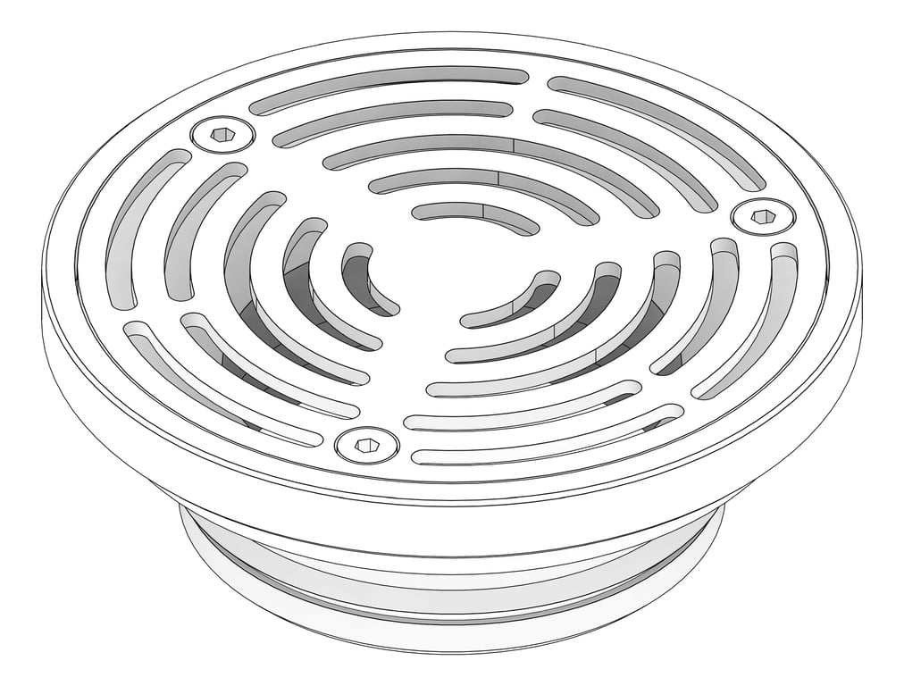 3D Documentation Image of Drain Floor GalvinEngineering HeelGrate