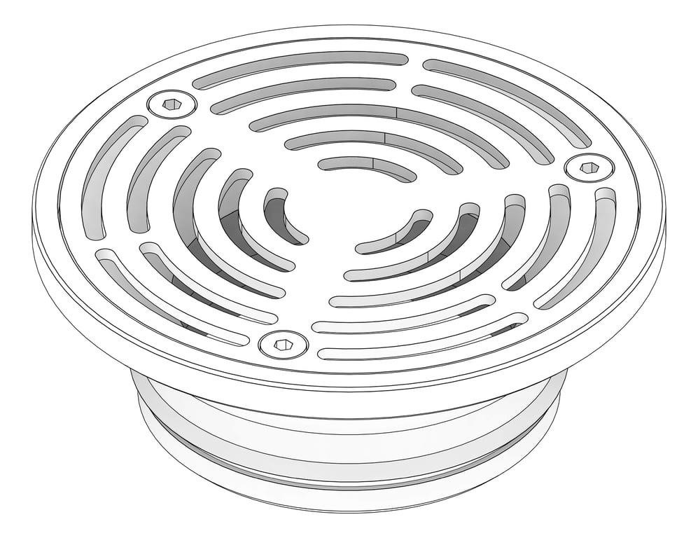 3D Documentation Image of Drain Floor GalvinEngineering SlipSafe Bolted