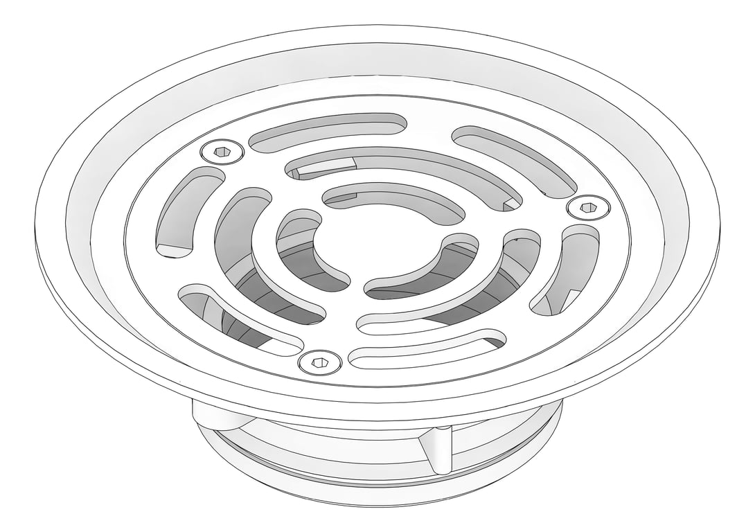3D Documentation Image of Drain Floor GalvinEngineering SlipSafe Vinyl Bolted