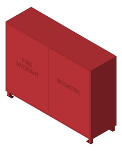 3D Shaded Image of Cabinet FireHydrant Galvin Booster 60cmDeep