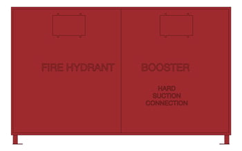 Front Image of Cabinet FireHydrant Galvin Booster StorzSuctionRiser 240cmLong