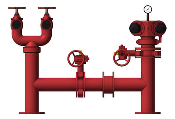 Front Image of DualBooster Hydrant Galvin Pipeset 100mmPipe WAandNT