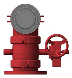 Front Image of SuctionRiser FireHydrant Galvin 150mmPipe 125Storz