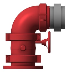 Left Image of SuctionRiser FireHydrant Galvin 150mmPipe 125Storz