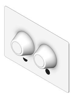 3D Shaded Image of FlushPlate Wall Galvin GalvinCare LigatureResistant