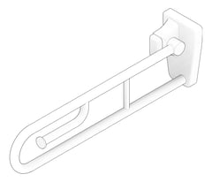 3D Documentation Image of GrabRail Wall GalvinEngineering GalvinAssist FoldDown ToiletRollHolder Left