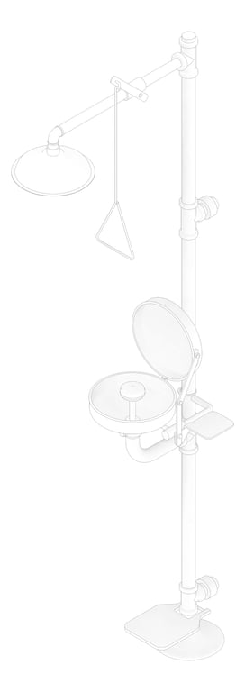 3D Documentation Image of Shower SafetyWashStation GalvinEngineering GalvinSafeAxion Combi