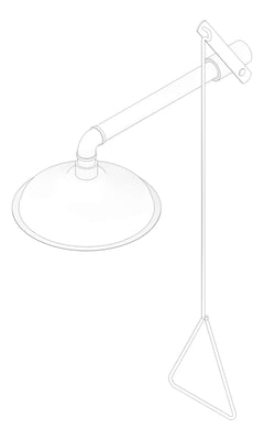3D Documentation Image of Shower SafetyWashStation GalvinEngineering GalvinSafeAxion PullRod