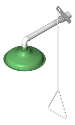 3D Shaded Image of Shower SafetyWashStation GalvinEngineering GalvinSafeAxion PullRod
