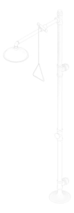 3D Documentation Image of Shower SafetyWashStation GalvinEngineering GalvinSafeAxion PullRod FreeStanding