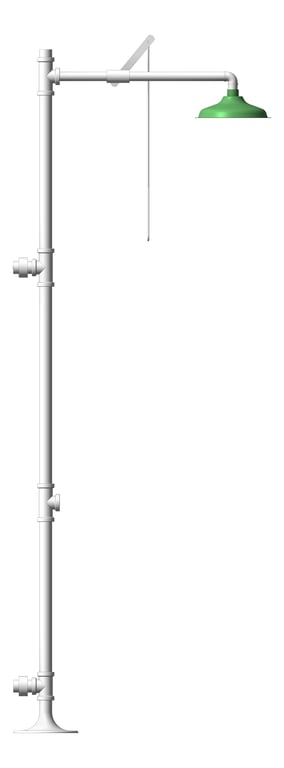 Left Image of Shower SafetyWashStation GalvinEngineering GalvinSafeAxion PullRod FreeStanding
