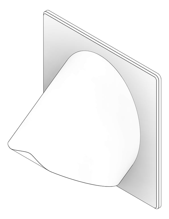 3D Documentation Image of Shower Wall GalvinEngineering GalvinCare LeadSafe AntiLigature BoltingPlate
