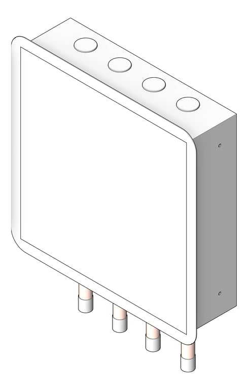 3D Shaded Image of Cabinet Wall GalvinEngineering CliniMix LeadSafe UniversalDoor ColdBypass