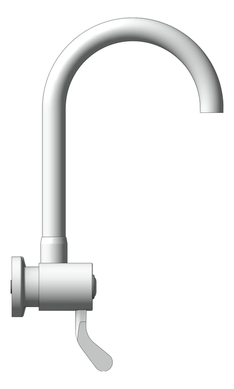 Left Image of MixerTap Sink GalvinEngineering CliniLever Hospital Gooseneck 190Outlet