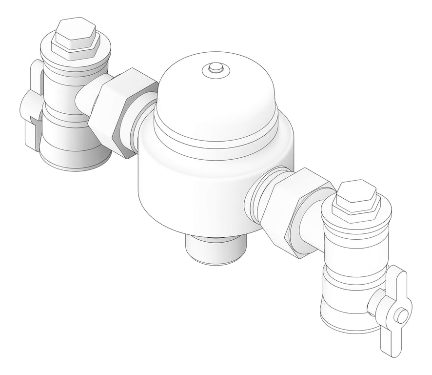 3D Documentation Image of MixerTap Wall GalvinEngineering CliniMix LeadSafe TMV2500