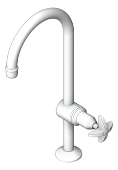 3D Shaded Image of Mixer Hob GalvinEngineering GalvinLab Laboratory Fixed Aerator