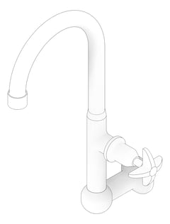 3D Documentation Image of Mixer Wall GalvinEngineering GalvinLab Laboratory LeadSafe Fixed LeverHandle