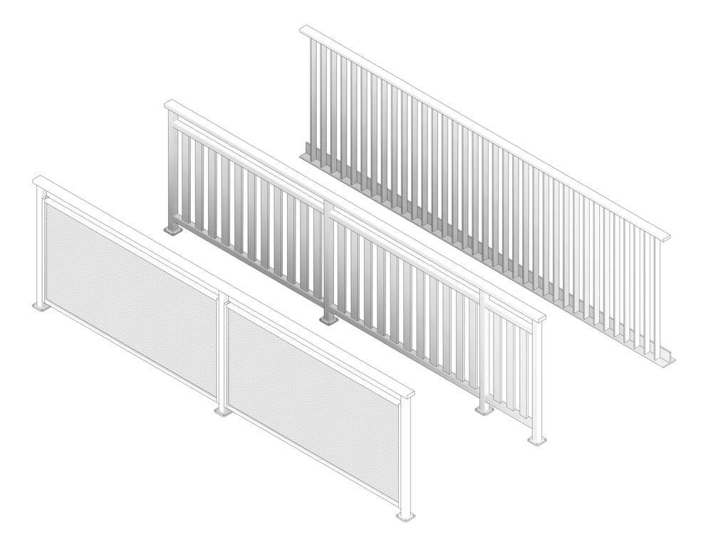3D Documentation Image of Balustrade Railing GlassOutlet