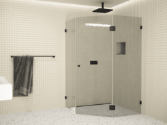 135 Frameless Matte Black Image of Screen Shower GlassOutlet Frameless