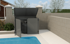 Pool Pump Enclosure Image of Enclosure HorizontalSlat GlassOutlet QuickScreen 65