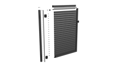 Quickscreen Pedestrian Gate Horizontal Exploded Image of Gate HorizontalSlat GlassOutlet QuickScreen 90