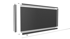 Quickscreen Sliding Gate Vertical Exploded Image of Gate VerticalSlat GlassOutlet QuickScreen 90