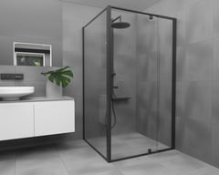 Trilogy LShape Matte Black Image of Screen Shower GlassOutlet Trilogy Lshape