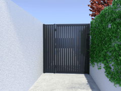 Vertical Slat Pedestrian Gate Quickscreen Image of Gate VerticalSlat GlassOutlet QuickScreen 90