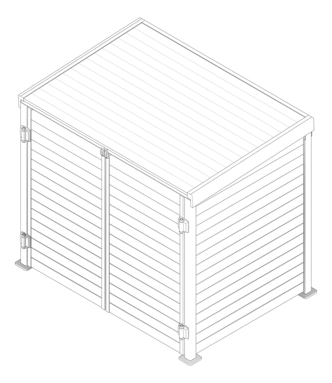 3D Documentation Image of Enclosure HorizontalSlat GlassOutlet QuickScreen 65