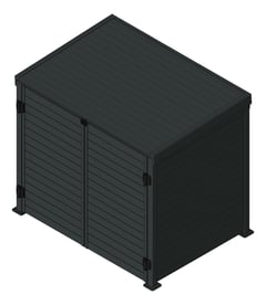 3D Shaded Image of Enclosure HorizontalSlat GlassOutlet QuickScreen 65