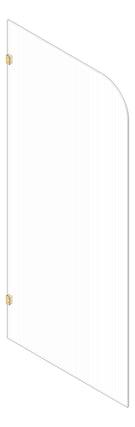 3D Shaded Image of Screen Shower GlassOutlet Narrow Reeded