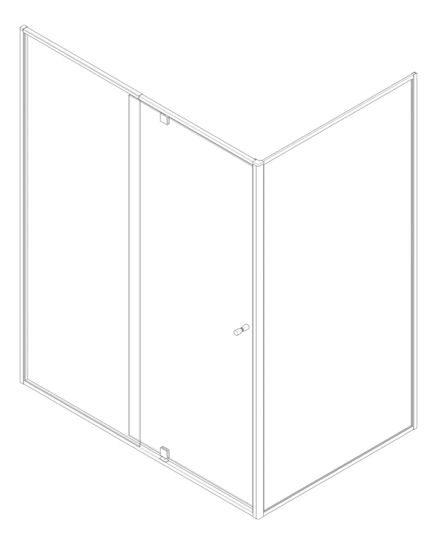 3D Documentation Image of Screen Shower GlassOutlet Trilogy Lshape