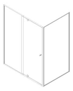3D Shaded Image of Screen Shower GlassOutlet Trilogy Lshape