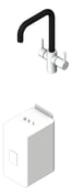 3D Shaded Image of Multitap Assembled InSinkErator 3in1 Ushape