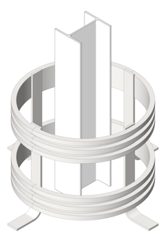 3D Shaded Image of Barrier Parking IngalCivil ColumnBUFFA