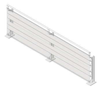 3D Shaded Image of Barrier Parking IngalCivil ZEEPark TruckShield AntiClimbMesh