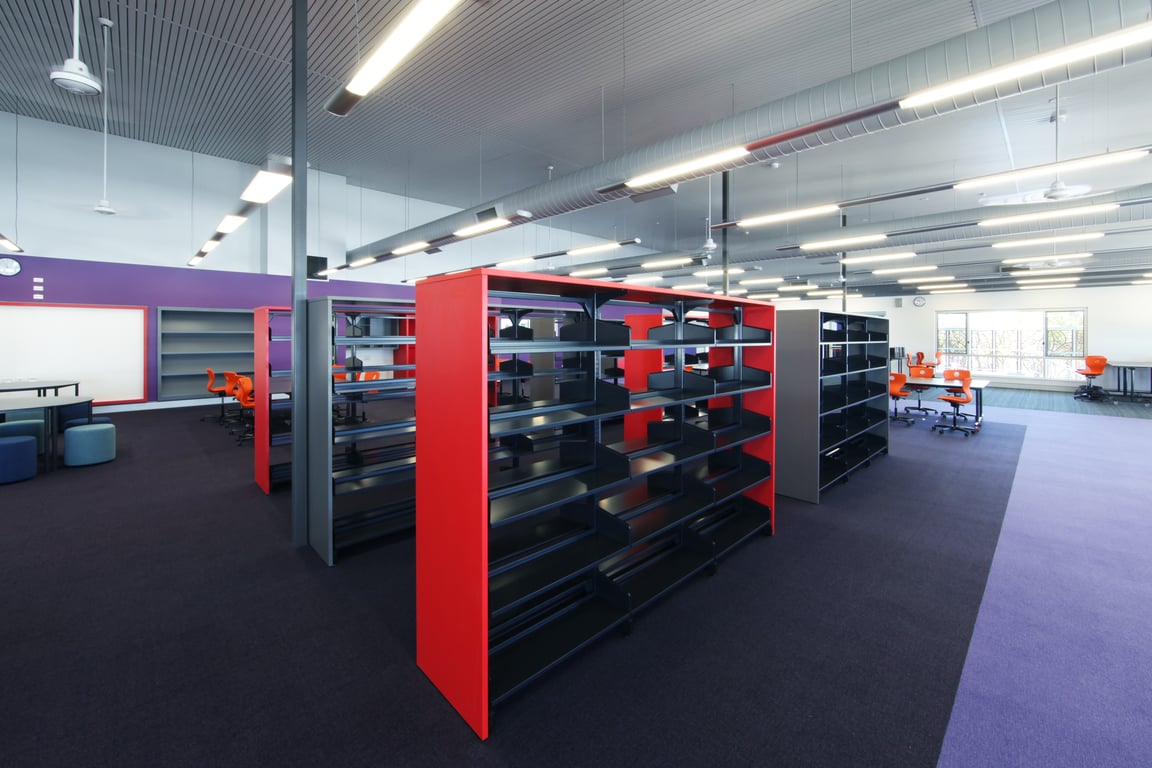 Aveley Secondary College 6.jpg Image of Shelving Library Intraspace Metal