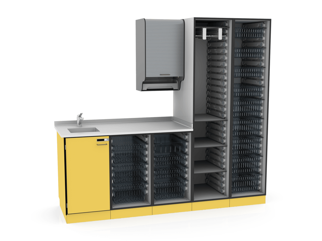 Front_cover%231.2.png Image of Cabinet Freestanding IntraSpace IntraMed Baskets 2Large 5Small 4Clear