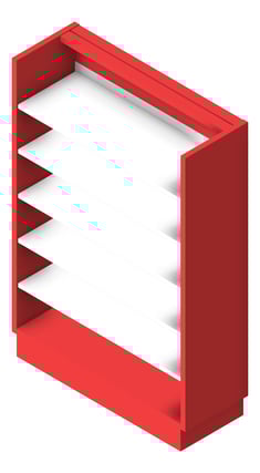 3D Presentation Image of Shelving Library IntraSpace Convertible SingleSided