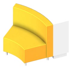 3D Presentation Image of Shelving Library IntraSpace Wave 2Tier Seating