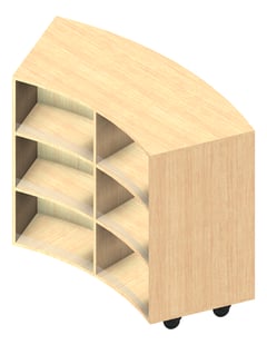 3D Presentation Image of Shelving Library IntraSpace Wave 3Tier