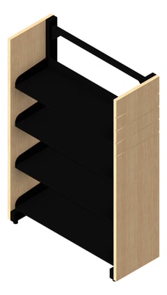 3D Presentation Image of Shelving Library Intraspace Metal SingleSided