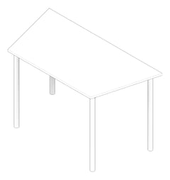 3D Documentation Image of Table Student IntraSpace Trapezium
